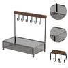 Jewelry Tray Key for Entryway Table with 6 Hooks Watches Sundries Container Catchall Organizer