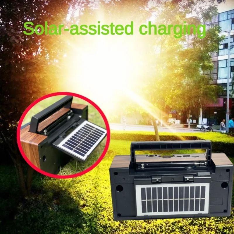 RX-65SD New Portable Retro AM/FM/SW 3-band Radios Receiver Wireless Stereo Bluetooth Speakers Outdoor Solar Charging U Disk Card Radio