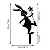 Creative Iron Rabbit Garden Stakes Cartoon Rabbit Black Outdoor Bunny Panel Accessories Yard Art Garden Stake Decoration