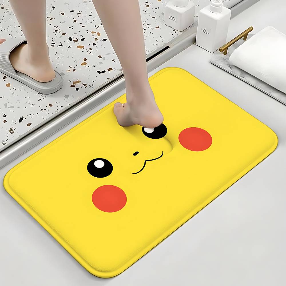 P-Pikachus Floor Mats Home Laundry Rug Carpet For Living Room Decor Lounge Area Anti-slip Foot Mat Entrance Doormat
