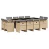 Vidaxl 13-Cz Garden Furniture Set, Cushions, Mixed Beige, Rattan Pe