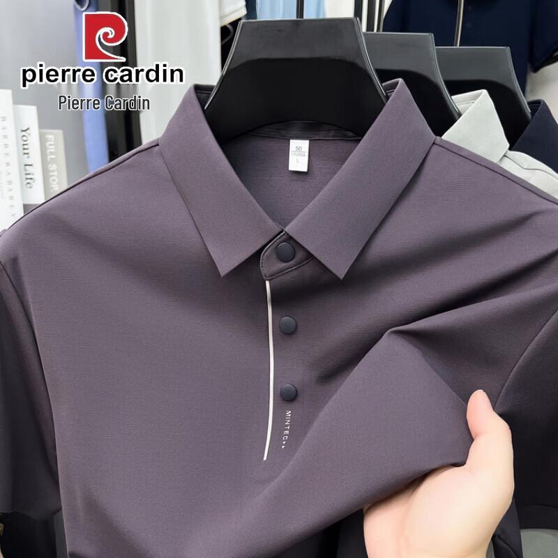 Pierre Cardin Men's Mulberry Silk Blend Polo T-Shirt
