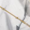 Gold-Tone Titanium Steel Snake Chain Bracelet with Beads - Non-fading, Simple Design for Women.