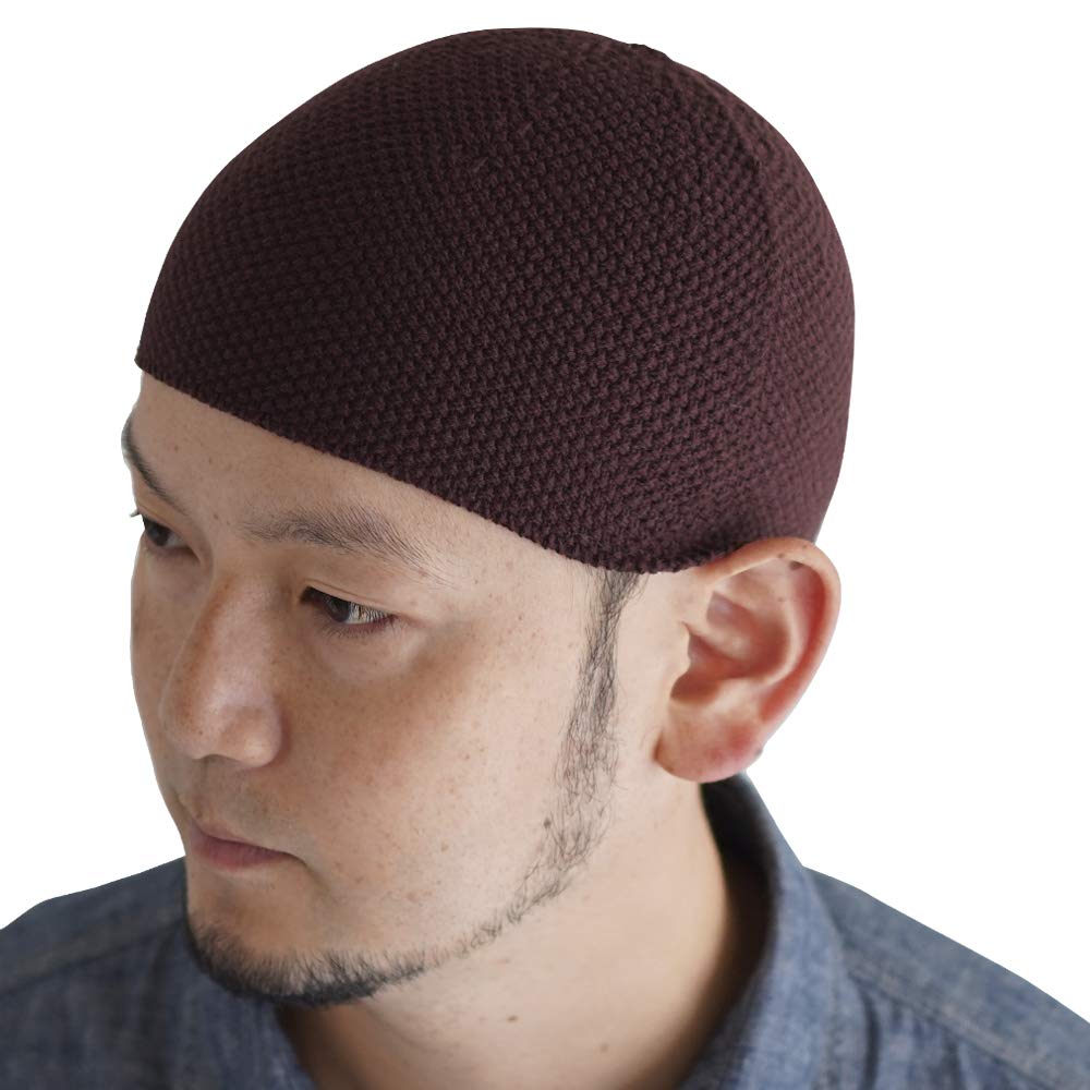 Nakota Premium Cotton Seamless Islamic Short Knit Hat for Large Sizes Deep Made in Size Brown Hat, Beanie, Men, Available, Opaque, Fit, 100% Cotton,