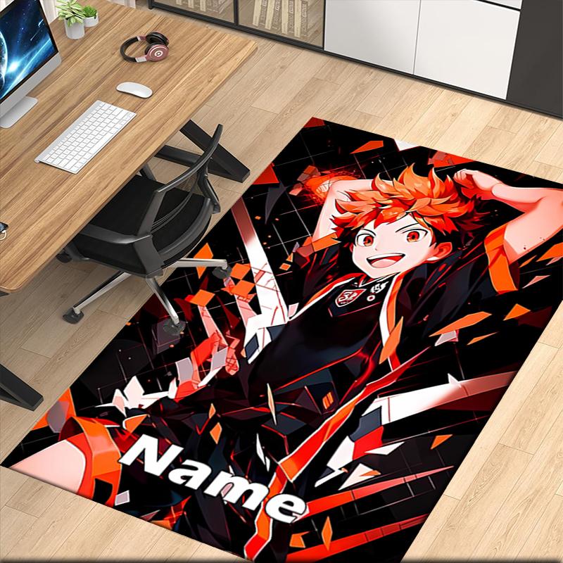 Custom Name Haikyu Printed Carpet, for Office Chair Living Room Bedroom Kitchen Room Decor Gifts.