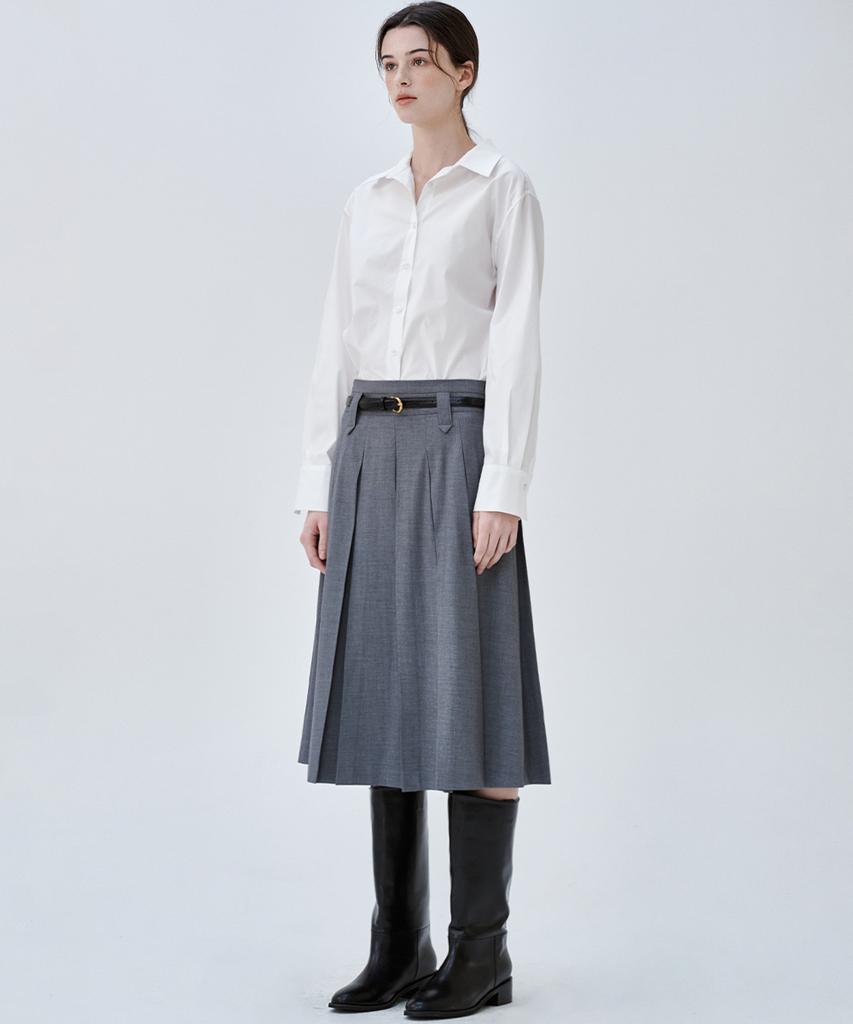 Marop 3113 Pleated Skirt (Dark Gray)