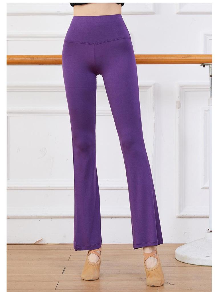 Women's High Waist Modal Dance Pants - Slim Fit, Straight Leg, Micro Flare for Yoga & Fitness