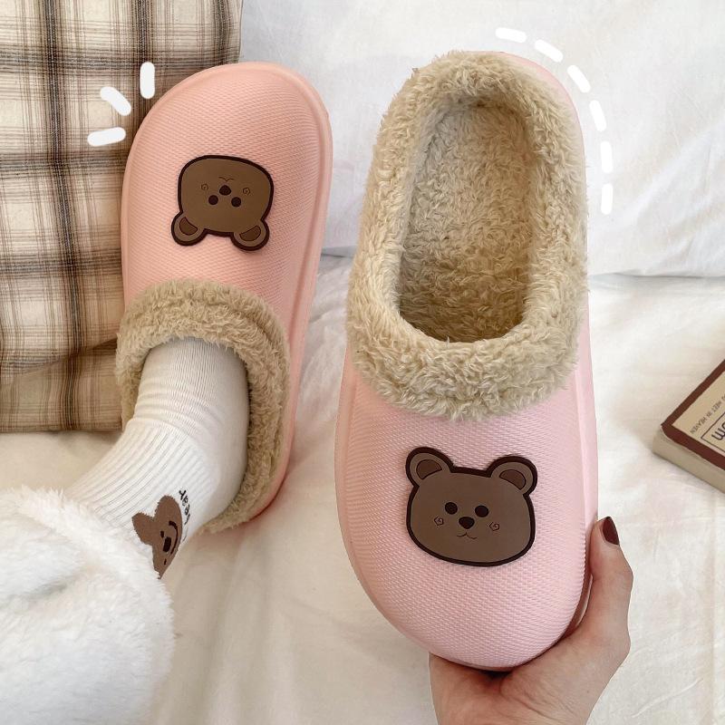 

Мультяшные хлопковые тапочки женские зимние толстоподошвенные милые домашние теплые нескользящие плюшевые тапочки мужские зимние 40-41 [Suitable for 39-40 feet]