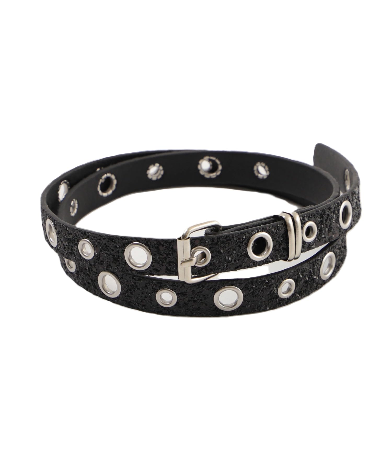 

WEGO Fine Glitter Eyelet Size Black Women s Belt, L,