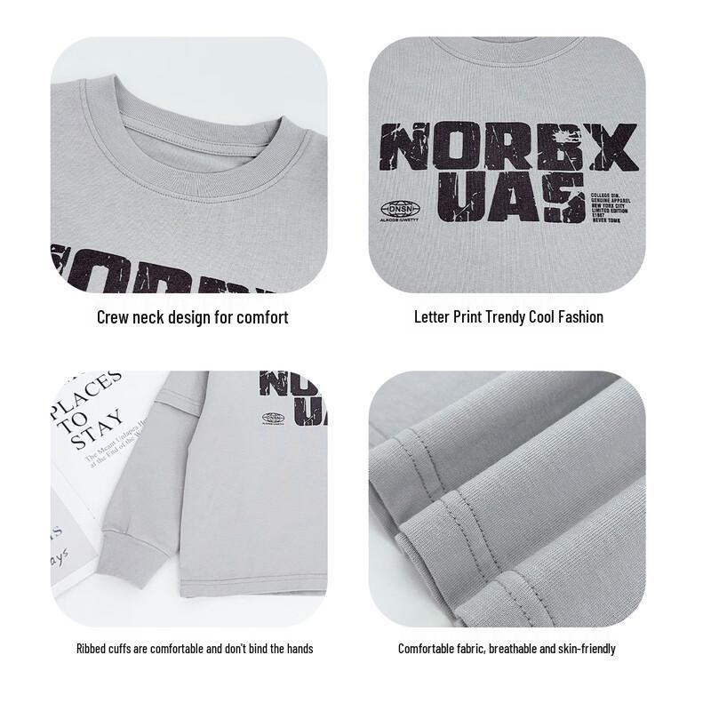 Boys' 2026 Spring/Autumn Pure Cotton Long-Sleeve T-Shirt