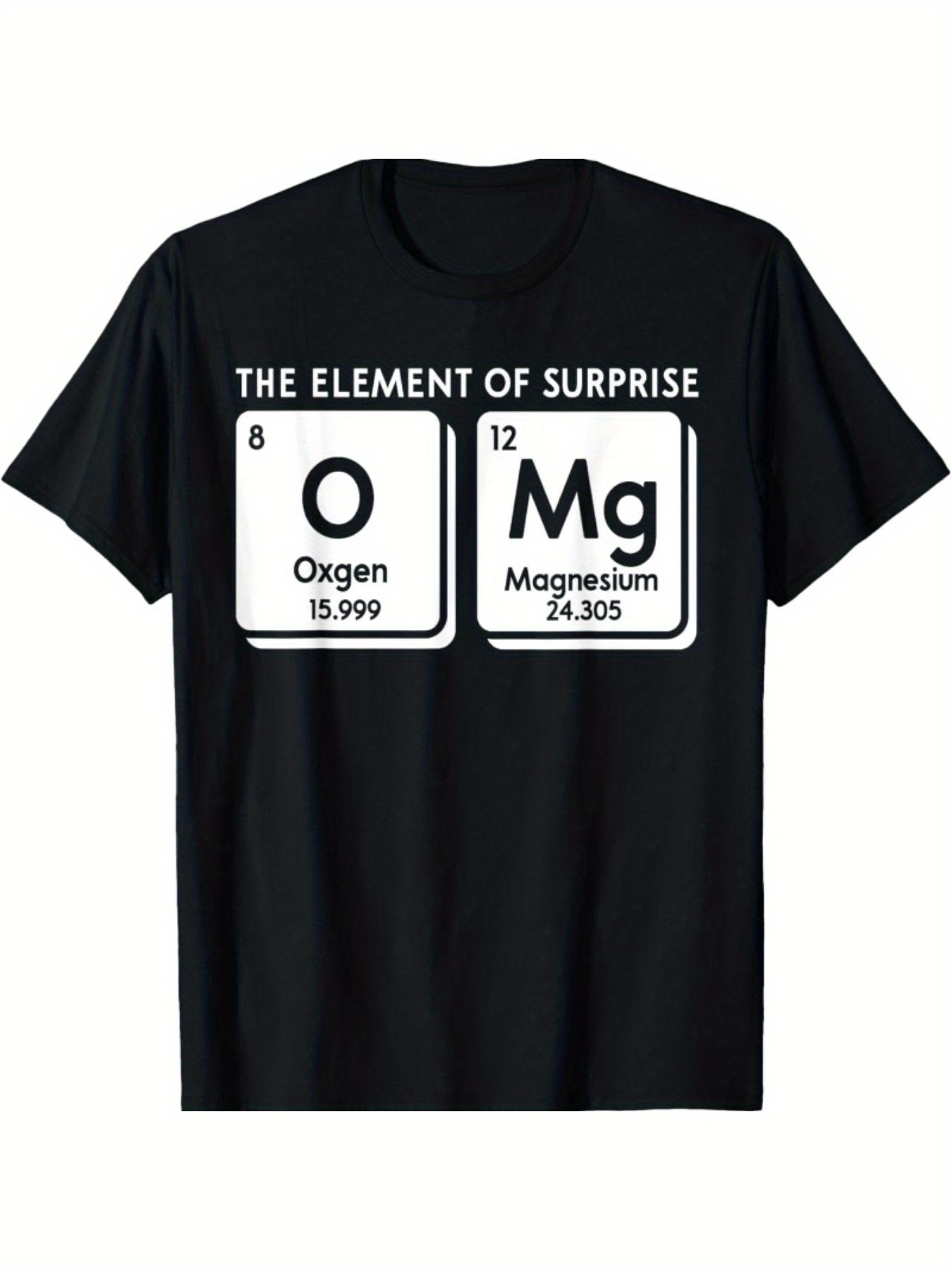 The Element Of Surprise Print Tshirt Cotton Casual Tee Trendy Tops Crew Neck Tee Street Style Tee Musthave Fashionable Tee S