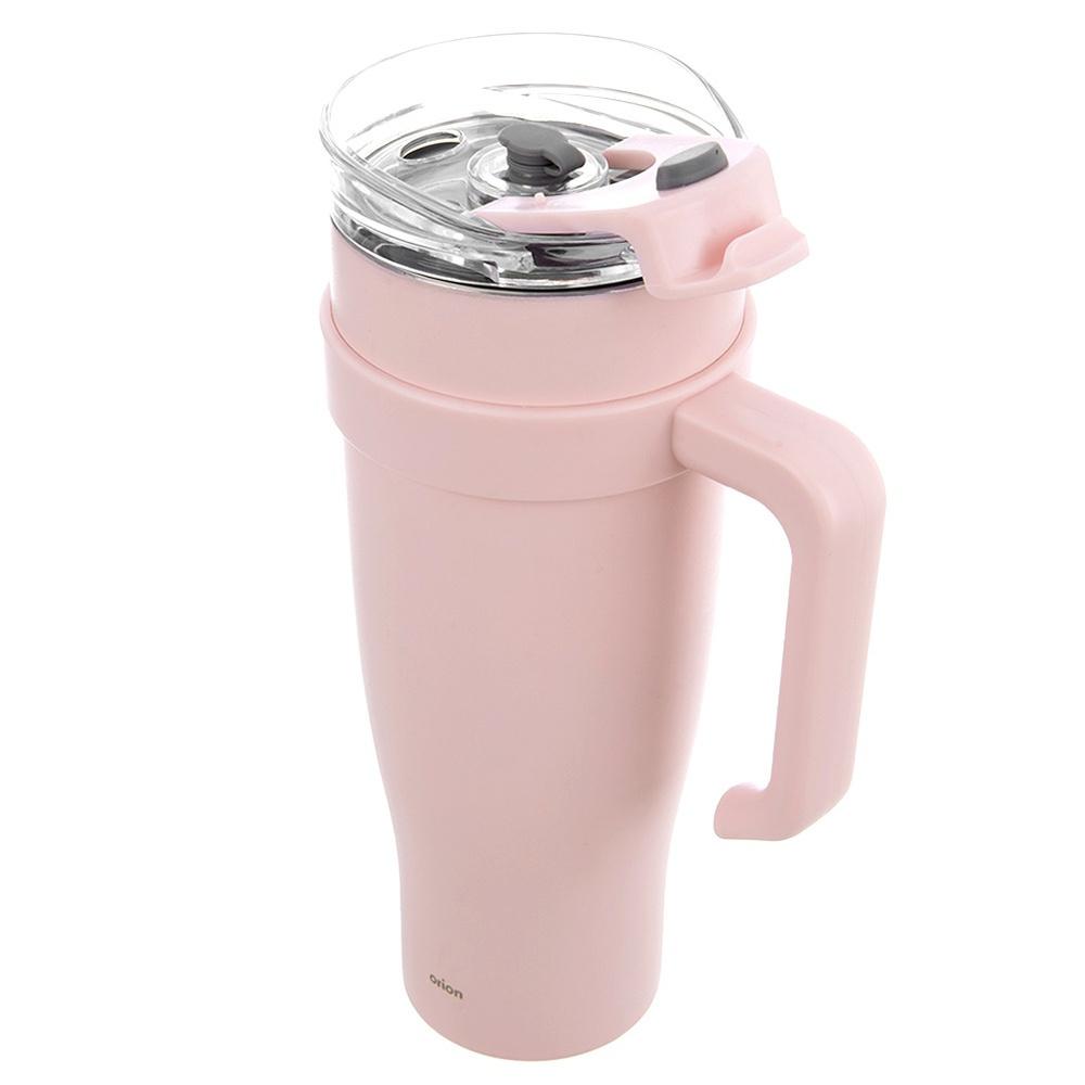 Thermosbecher, Stahl, pink, mit Griff, TERMO, 1,2 l