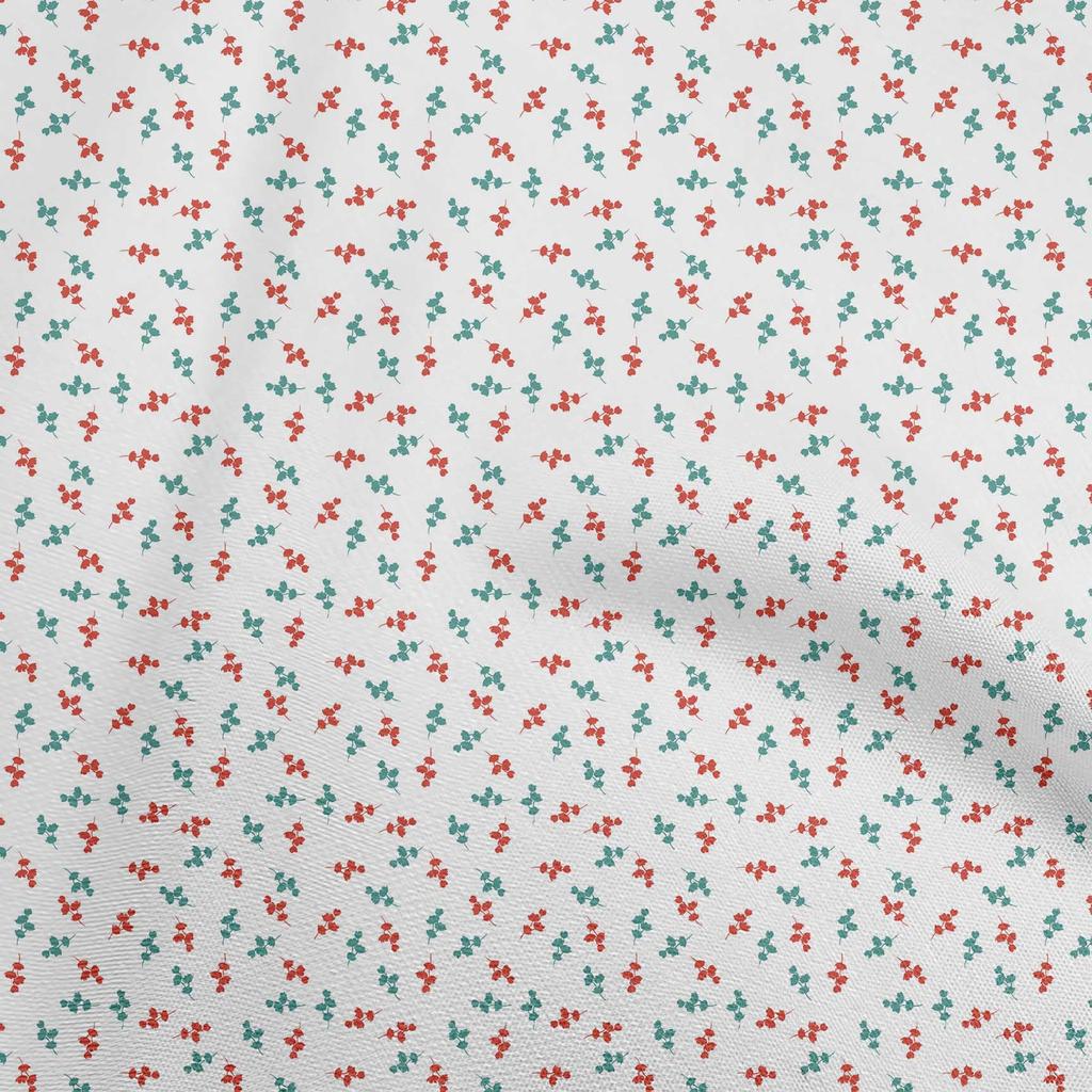 oneOone Cotton Flex Green & Purple Fabric Floral Sewing Material Print Fabric By The Yard 40 Inch