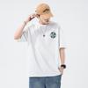 Sommer Trendiges Herren Kurzarm T-Shirt Koreanische Version Ins Reiner Baumwolle Modischer Buchstabenprint Lockerer Rundhalsausschnitt Halbarm Basic-Shirt