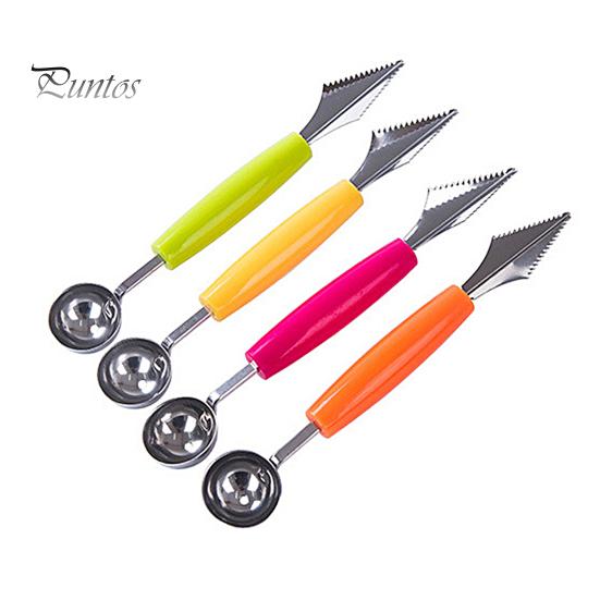 Double End Ball Scoop Labor Saving Anti Deformed Sawtooth Design Melon Ball Spoon Household Supplies