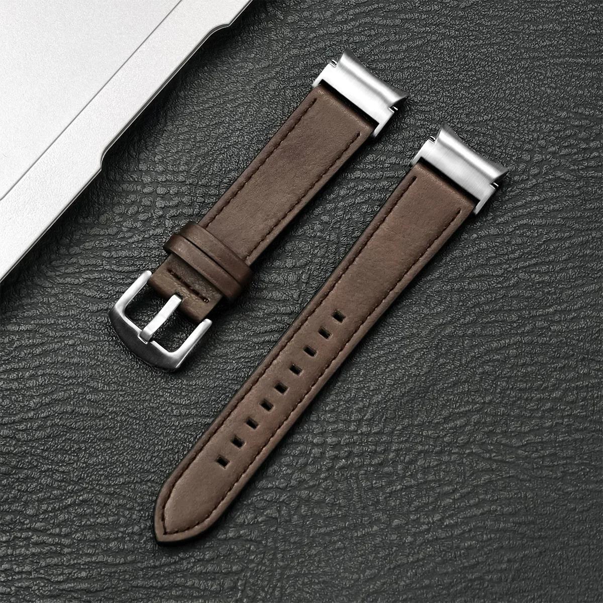 

No Gap Leather Strap for Samsung Galaxy Watch 7 6 5 4 40mm 44mm 4/6Classic 42mm 46 43 47mm Watchband Bracelet for Galaxy 5Pro 45 Galaxy Watch 7 6 5 4