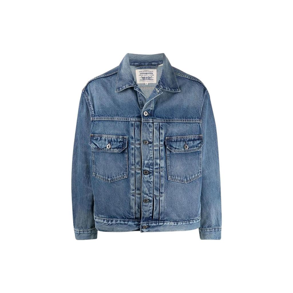 Levis Ss22 Single Button Solid Color Denim Jacket Men Jackets Blue 21261-0020