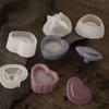 Heart-Shaped Stripe With Cover Candle Cup Silicone Molds DIY Cement Plaster Storage Jar Pottery Mould Concrete Art Making Decor