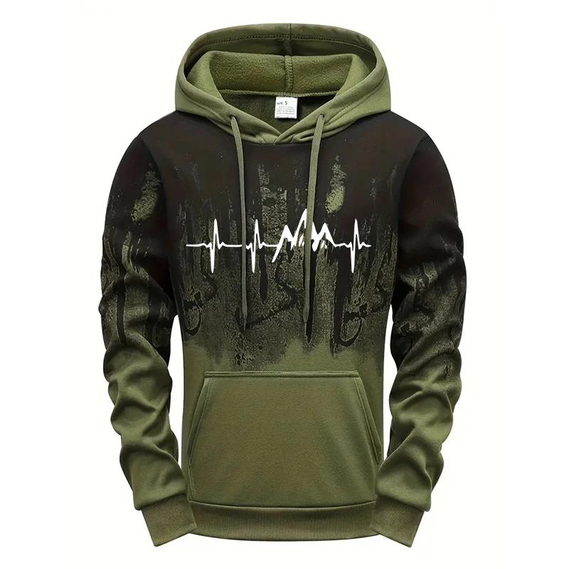Splatter Design Hoodie for Men High Quality Hooded Long Sleeve Sweatshirts Fall Winter Daily Casual Sports Pullover Athleisure S