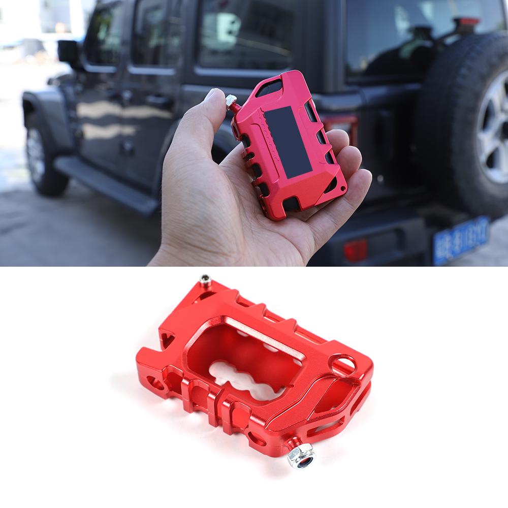 Red Key Fob Cover Case Key Holder Shell Trim for Jeep Wrangler JL 2018-2023 USA