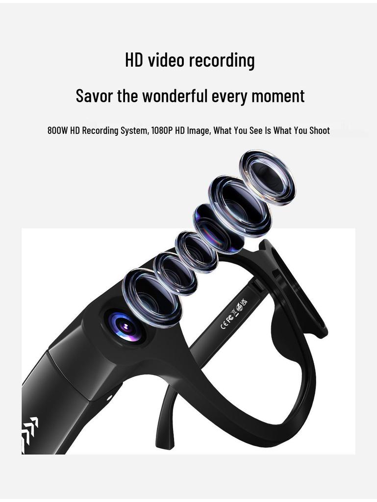 Óculos Smart HD com Transmissão ao Vivo, Gravação, Fotografia e Tradução em Tempo Real