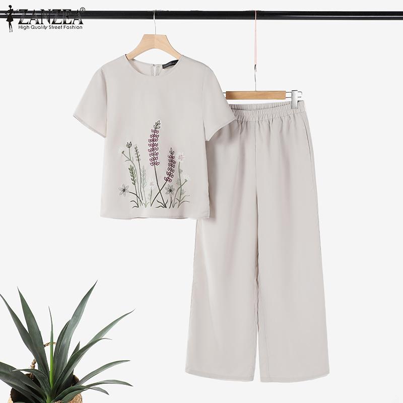 ZANZEA Moteriški palaidinių ir kelnių kasdieniai dviejų dalių rinkiniai