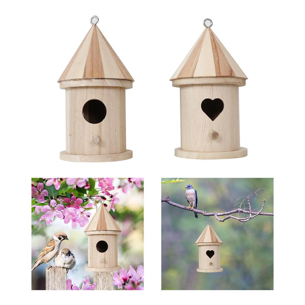 Natural House Hanging Birdhouse Garden Patio Decor DIY Birdcage