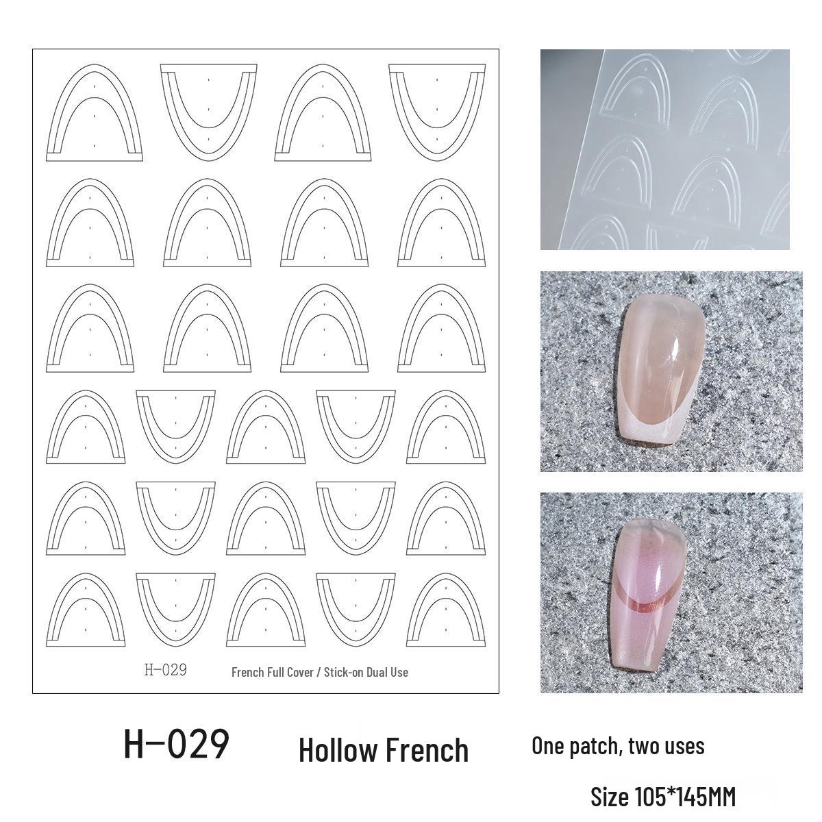 Прозрачные кружевные наклейки для французского маникюра с клейкими полосками для трафаретного аэрозольного окрашивания