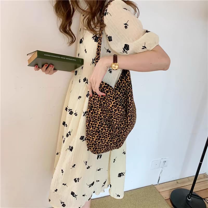 Eclairage Women's Leopard Print Tote Bag, Casual, Perfect for Shopping, Commuting, School, and Street Wear, Fits A4 Sizes, and Fits Laptops,