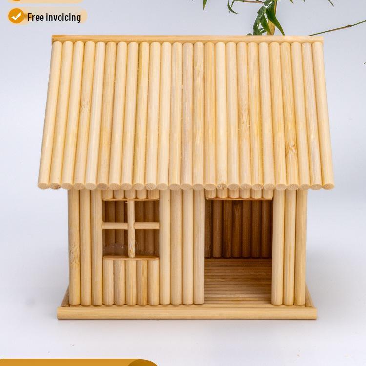 Bamboo Stick DIY Handmade House Model Kit – Creative Parent-Child Project with Disposable Chopsticks
