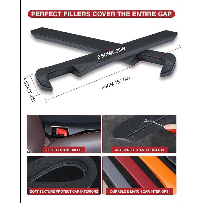 2 Pack Car Seat Gap Filler, Universal for Car SUV, Truck to Fill The Gap Between Seat and Console Crevice Blocker Stop Things from Dropping Black