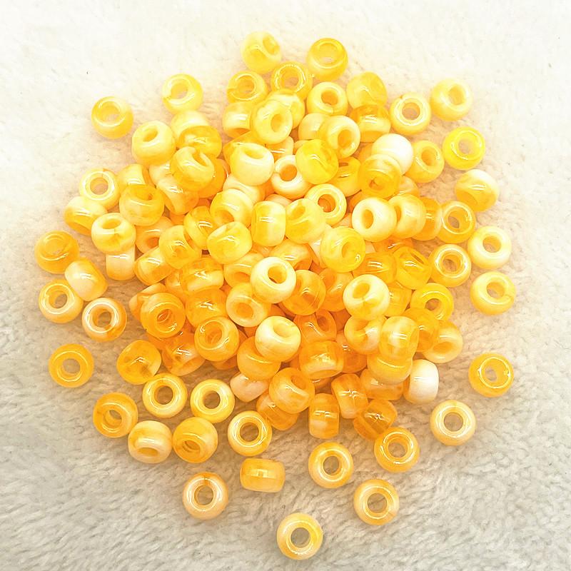 50pcs 8X6mm Big Hole Acrylic Beads Spacer Loose Beads for Jewelry Making DIY Accessories (hole:4.5mm)