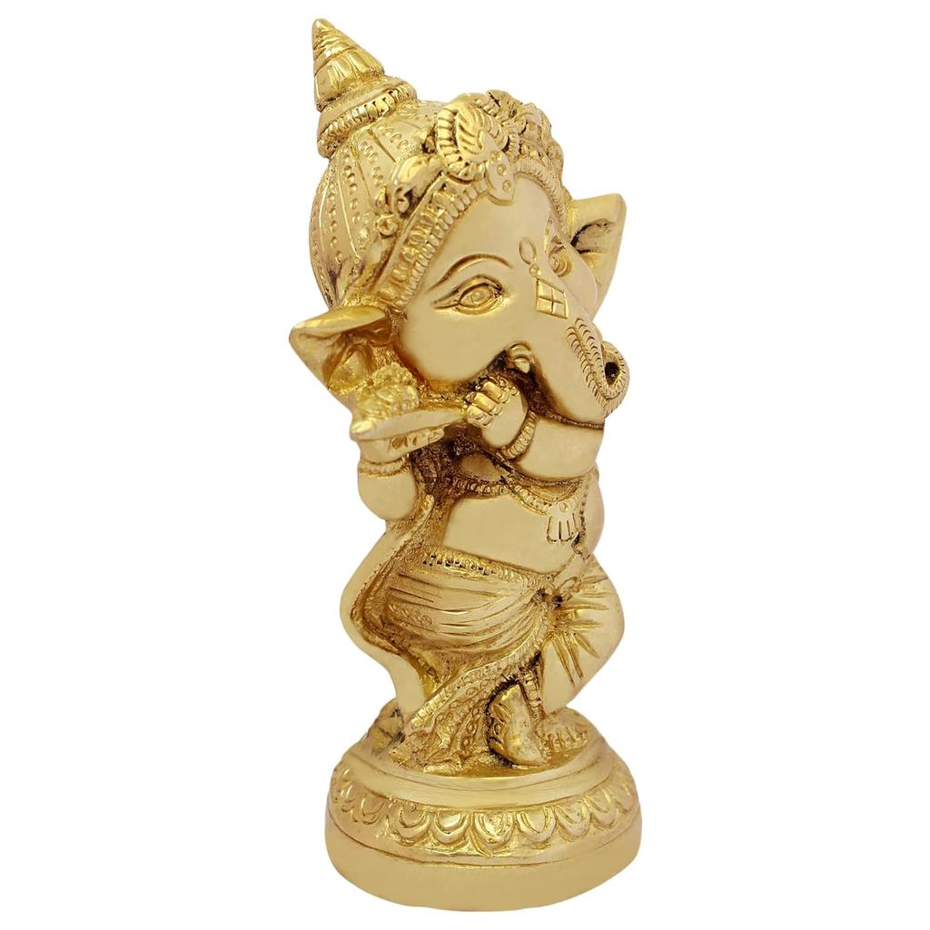 Metal Ganesha Statues, Ganpati Ji Sculpture Showpiece Vastu Feng Shui, Brass