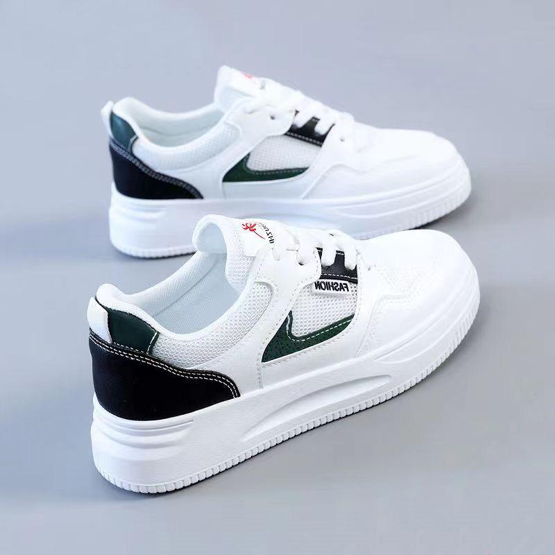 2023 Spring/Summer Women's White Leather Waterproof Casual Sneakers