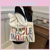 Stylish Casual Yet Canvas Tote Bag With Beautiful Letter Prints And Soft Medium Structure