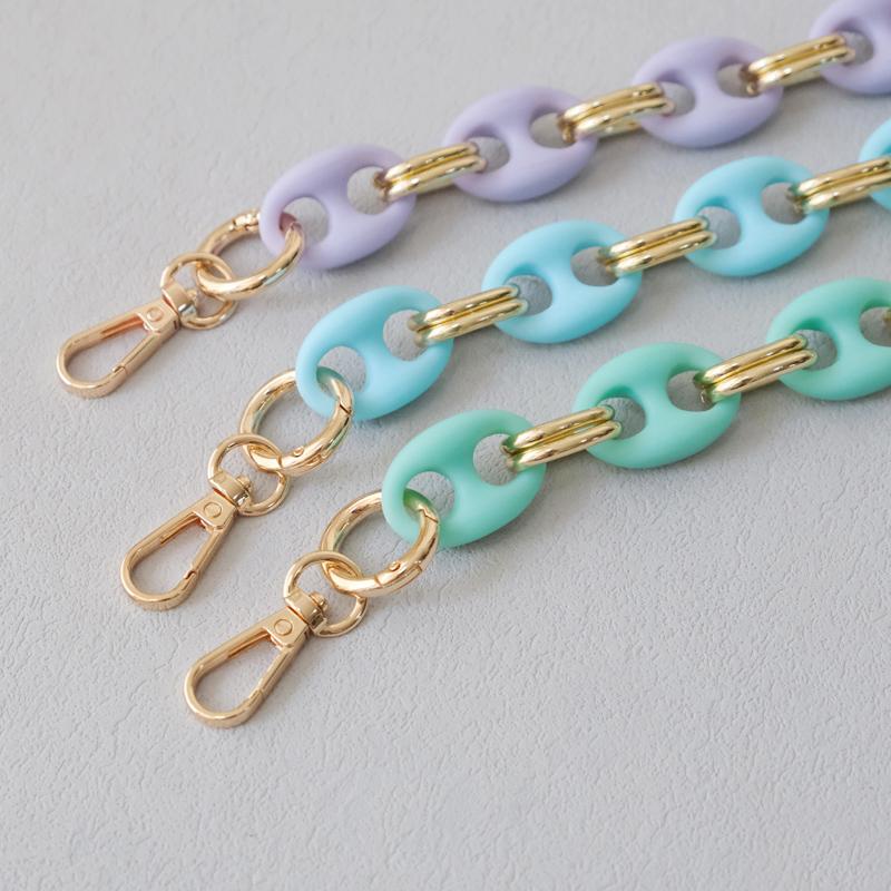 New Fashion Woman Bag Accessory Detachable Candy Matte Acrylic Chain Cute Acrylic Luxury Strap Women Bag Shoulder Handle Chain