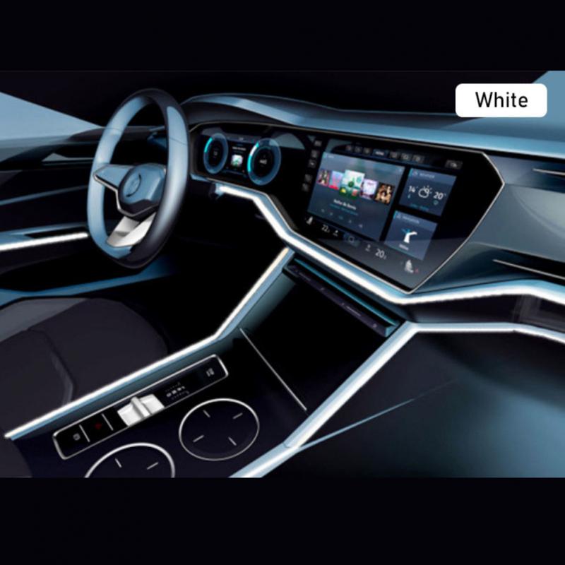 5M/3M/1M Car LED Atmosphere Light DIY Flexible Glow EL Wire Neon Cable Wire USB Lamp 2.3MM LED Strip Car Interior Lights
