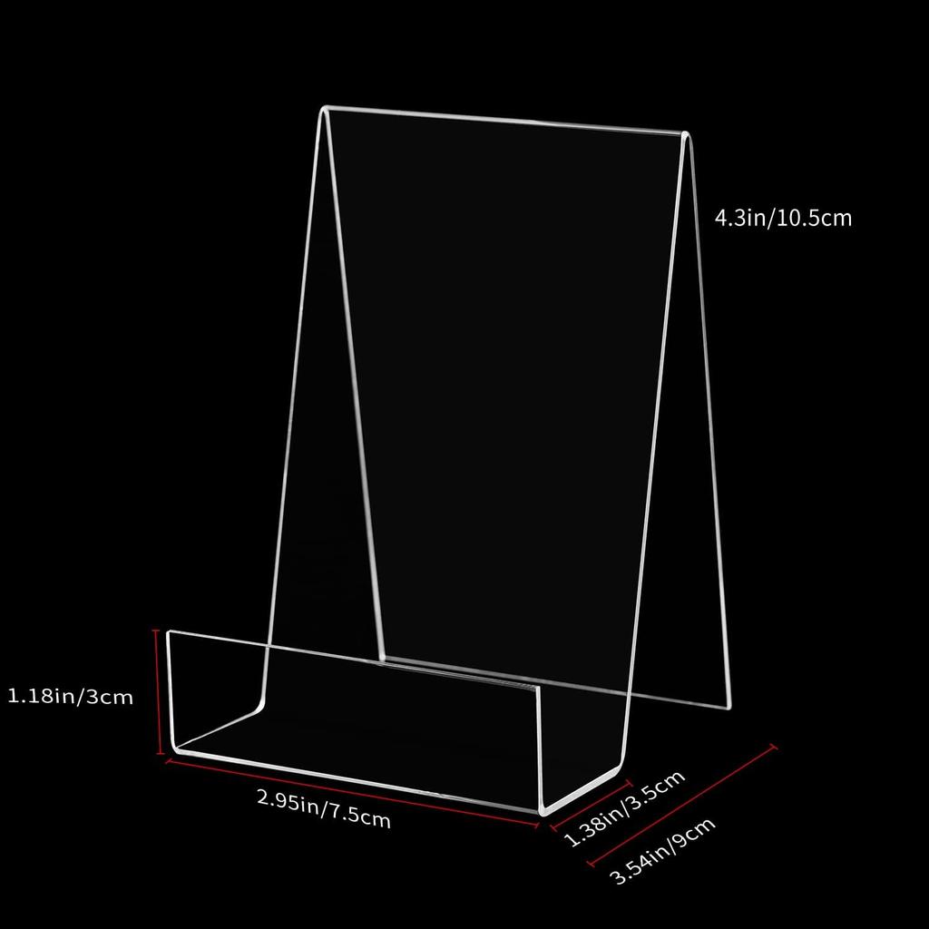 Acrylic Book Easel Stand with Ledge Clear Easels Plate - 5 Pack for Books Display, Music Sheets, Artworks, CD, Tablet Holder