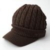 AVIREX cable knit knit cap with perfect for men and size 023 loose-fit brim, women, winter, brown,