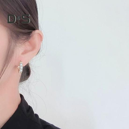 1 pereche de cercei cu zirconiu cubic, în formă de U, mici, culoare contrastantă, cercei din metal lustruit, cercei cu cartilaj, unghii, bijuterii de petrecere pentru întâlniri zilnice