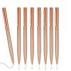 100Pcs/Lot New Slim Metal Ballpoint Pens Rose Gold Silver Advertising High Quality School Office Supplies Free Customized Logo