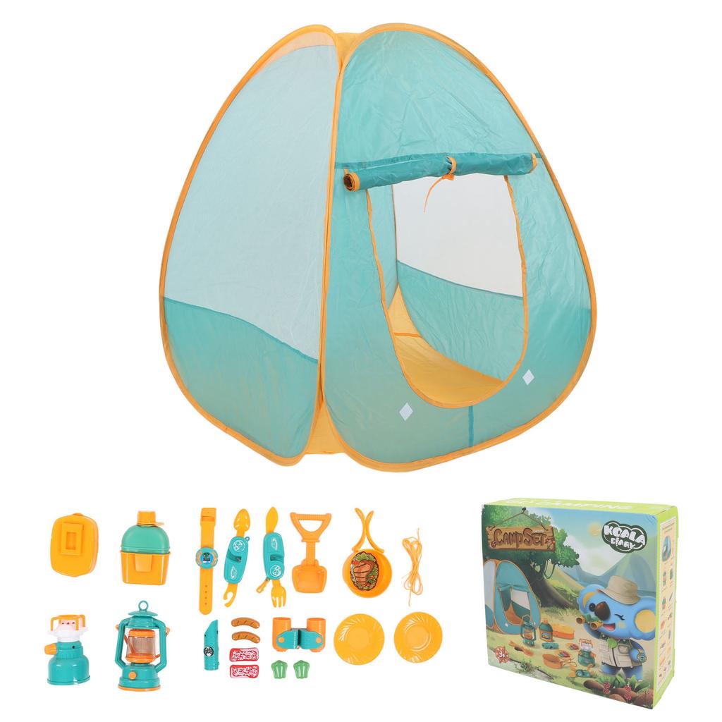 Kids Camping Tent Set Expedition Game Interesting Educational Pretend Play Camp Gear Tools for