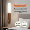 Automatic Induction LED Night Light with Magnetic Mount - Wood Grain for Bedroom or Hallway