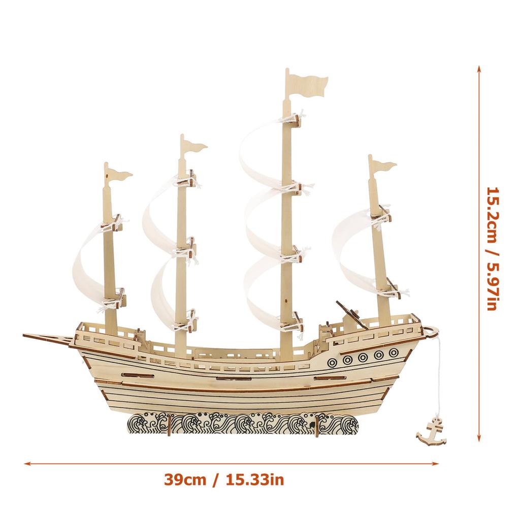 SAFIGLE Sailing Ship Wood Puzzle A DIY 3D Puzzle for Building Model Ships and Sailing Models for Kit Children.