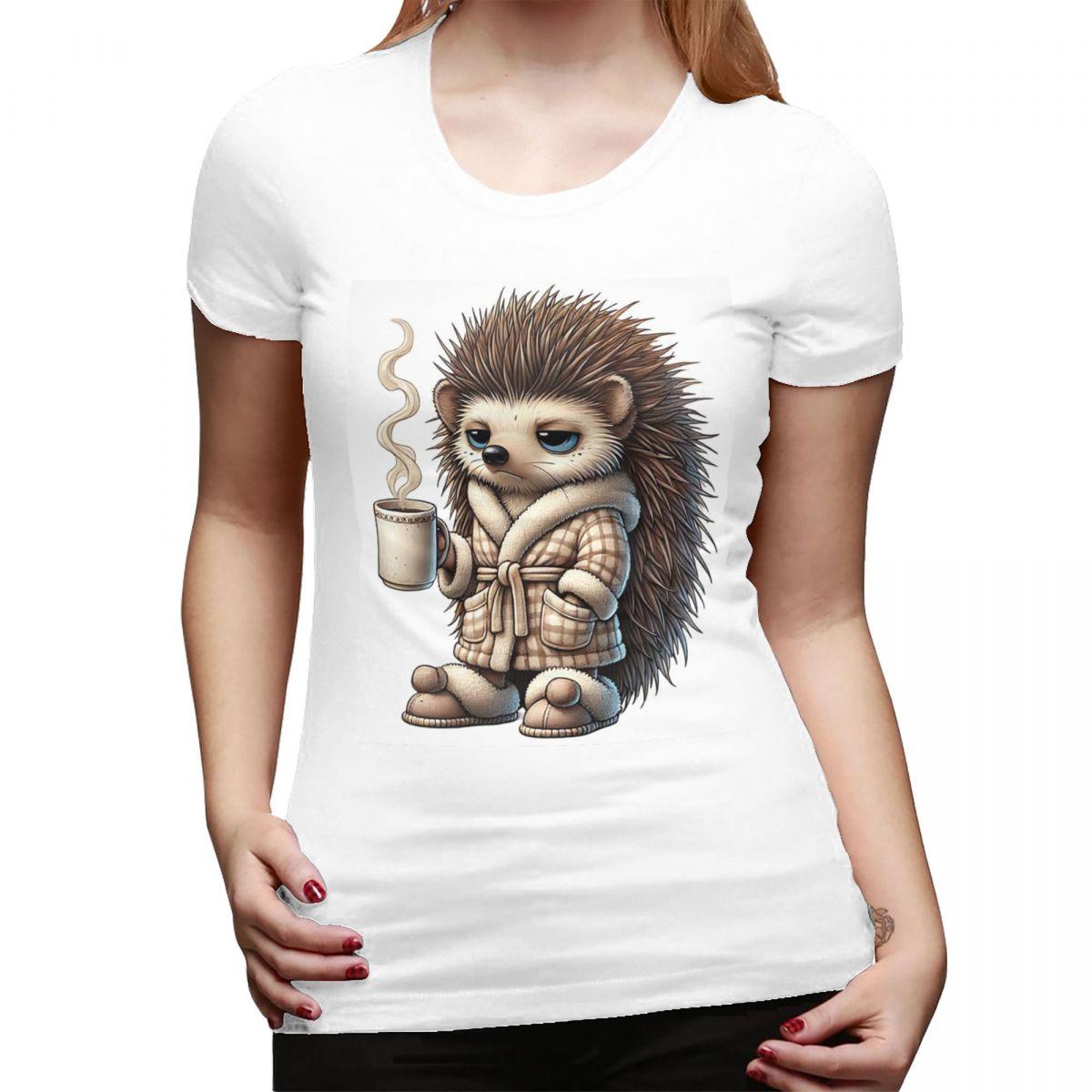 

Tired Hedgehog TShirt for Women Crew Neck Streetwear T Shirts Womens Tees Short Summer Clothes Tops S