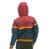 Yousheng Winter-Baumwollmantel mit Taschen Coloblock Reißverschluss Kapuze Gefüttert Winddicht Strickjacke Kurzer Typ Elastische Bündchen und Saum Baumwolljacke
