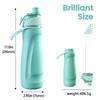 Fjbottle 750ml Stainless Steel Spray Water Bottle Portable Leakproof Spray Water Cup Durable BPA Free