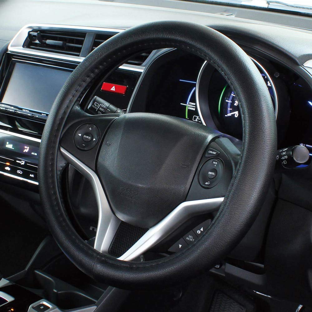 Tsuchiya Yac Auto-Innenausstattung Lenkradbezug Kapotto Lenkradbezug Basic Leder Schwarz S Größe KC-L106