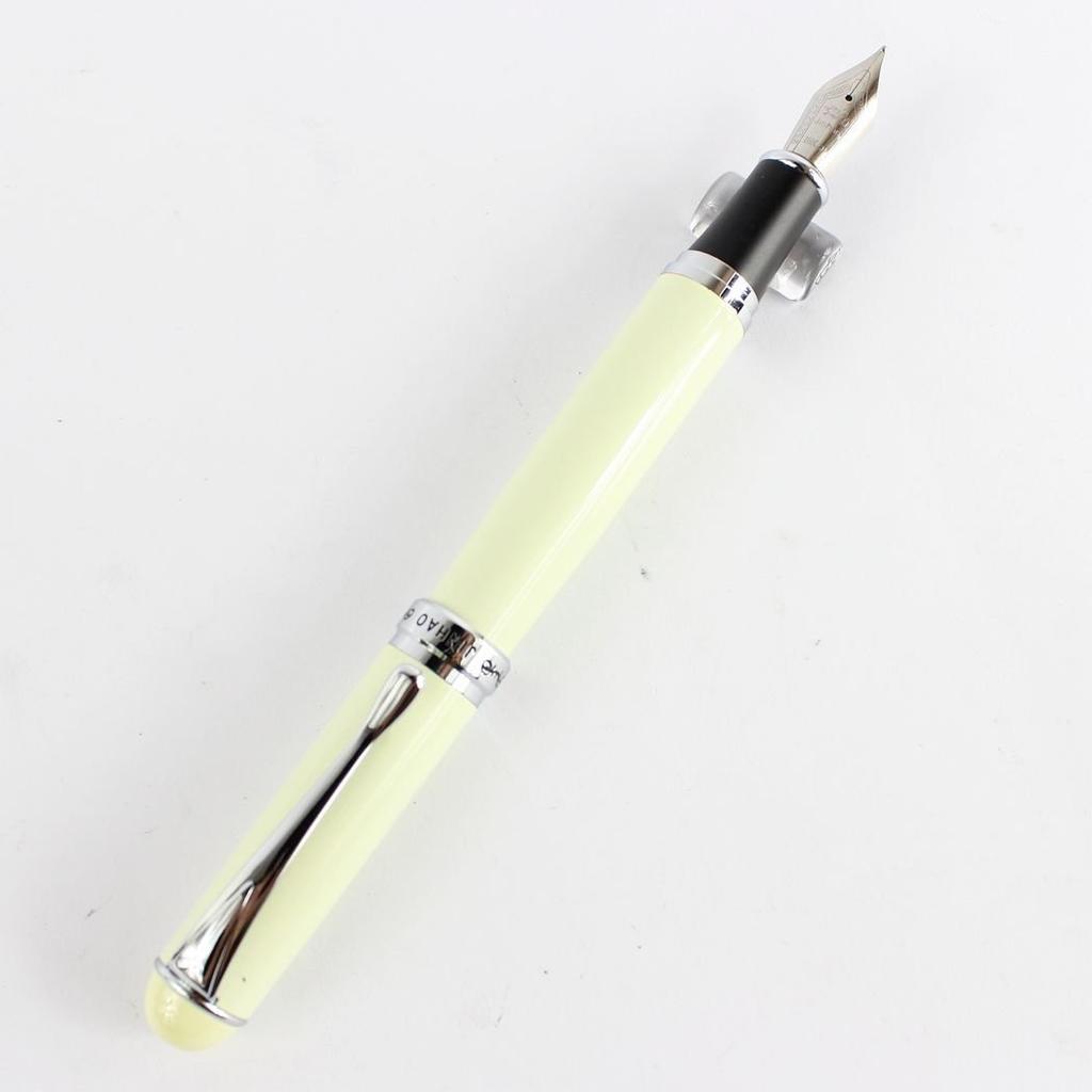Gullor Silver and Golden Advanced Fountain Pen Jinhao Broad 18KGP Medium Nib 750,