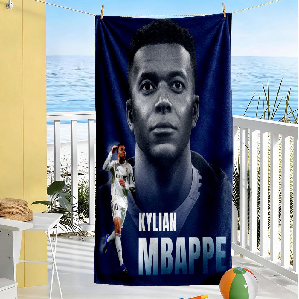 Star Player Kylian Mbappé Beach Towel Super Soft Microfiber Quickdry Fabric Comfortable Lightweight